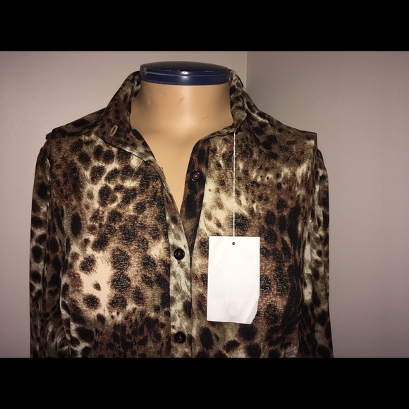 Shape FX Bodysuit Leopard 3/4 Sleeve Size 8 NWT - Picture 2 of 12